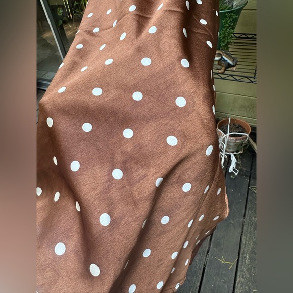 JAPNA  Brown Polkadot Pinup Style. Spaghetti Strap Midi Dress Size XL Hourglass - Picture 6 of 15
